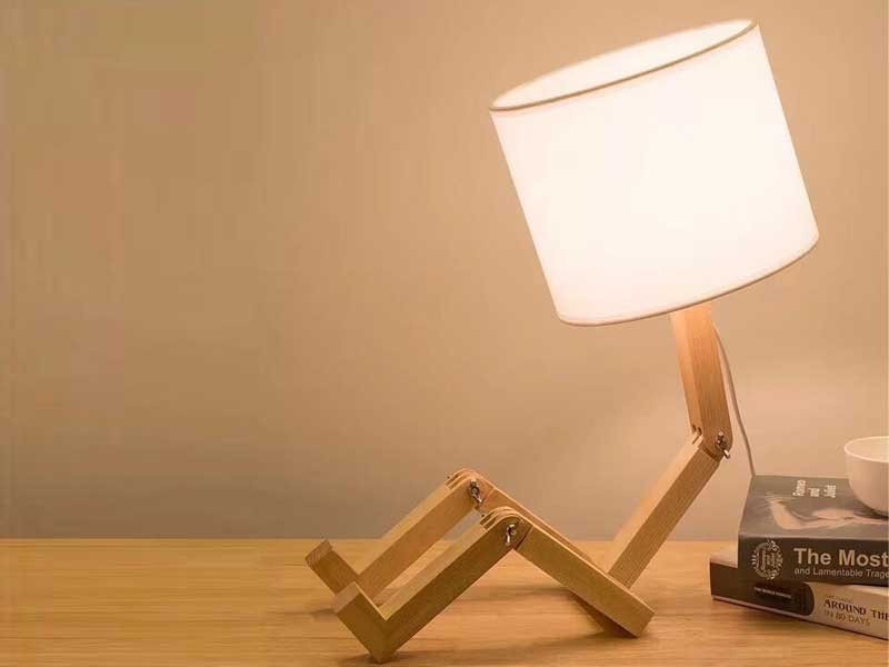 Đèn bàn mini thân gỗ - Đèn ngủ dễ thương thân gỗ